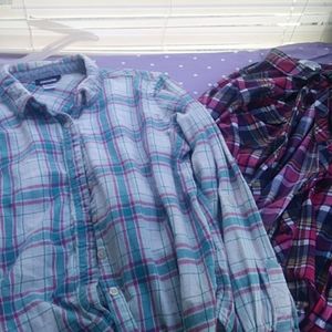 2 button up long sleeve shirts for girls